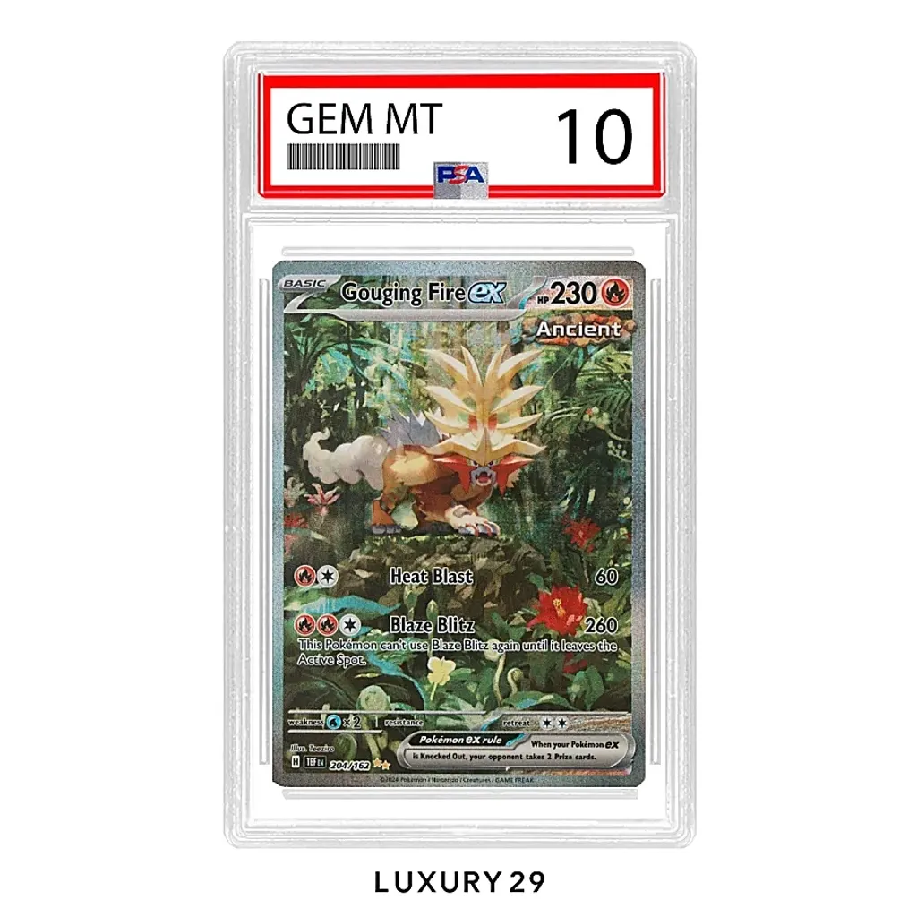 Pokemon TGC Gouging Fire ex Temporal Forces Special Illustration Rare #204 (EN)(PSA10)(Small, Multicolour)