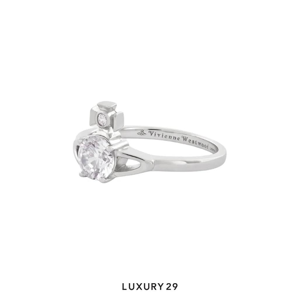 Vivienne Westwood Reina Petite Ring Platinum/White CZ(M, Silver)