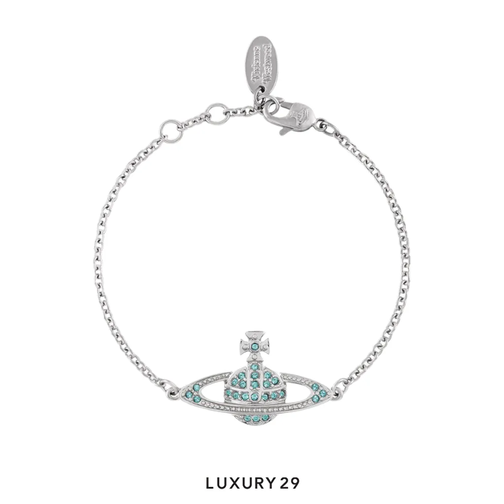 Vivienne westwood Mini Bas Relief Chain Bracelet(Free Size, Blue)