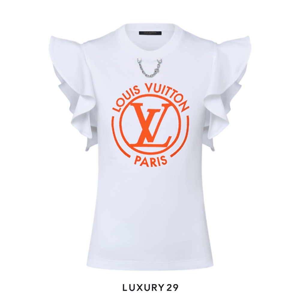 Louis Vuitton LV Flounce Sleeve T-Shirt(XS, White)