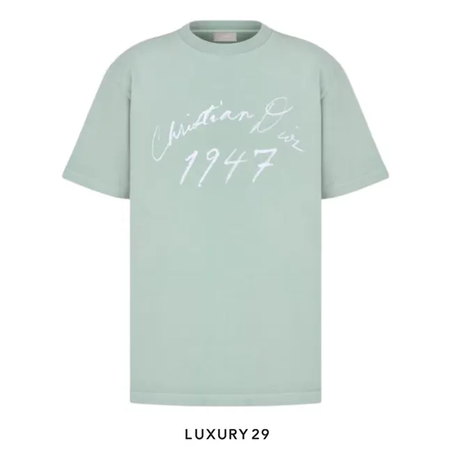 Dior Handwritten Christian Dior T-Shirt Relaxed Fit Cotton Jersey Blue