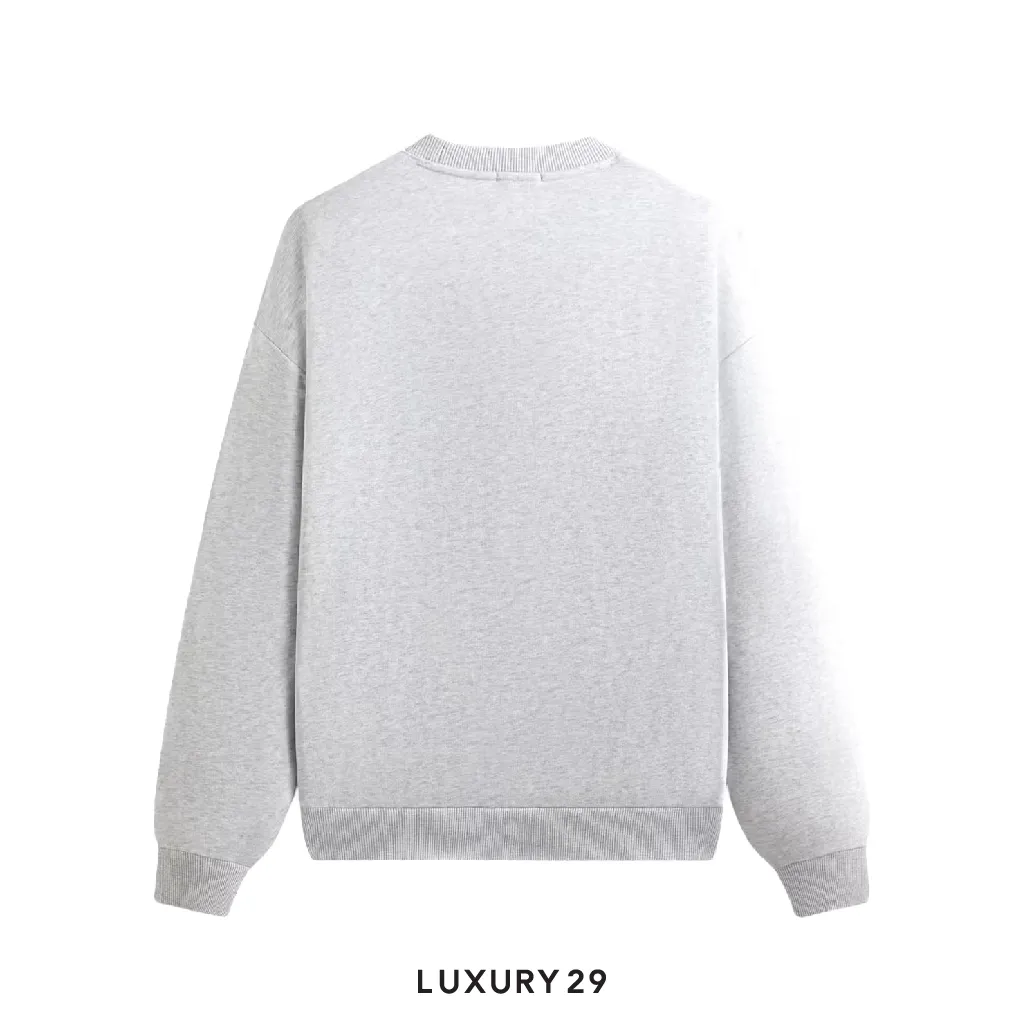 Kith X Batman Bats Vintage Nelson Crewneck Ligth Heater Grey(S, Grey)