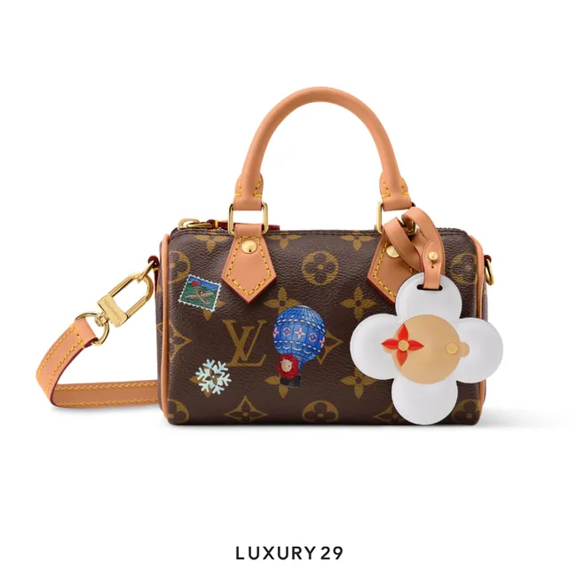 Louis Vuitton LV Nano Speedy Bag Monogram Snowy Pearl Coated canvas