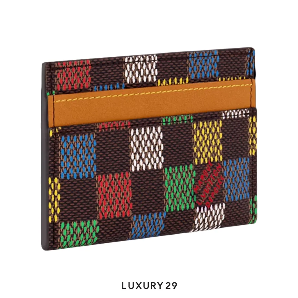 Louis Vuitton LV Double Card Bag Damier Ebene Canvas(Small, Brown)