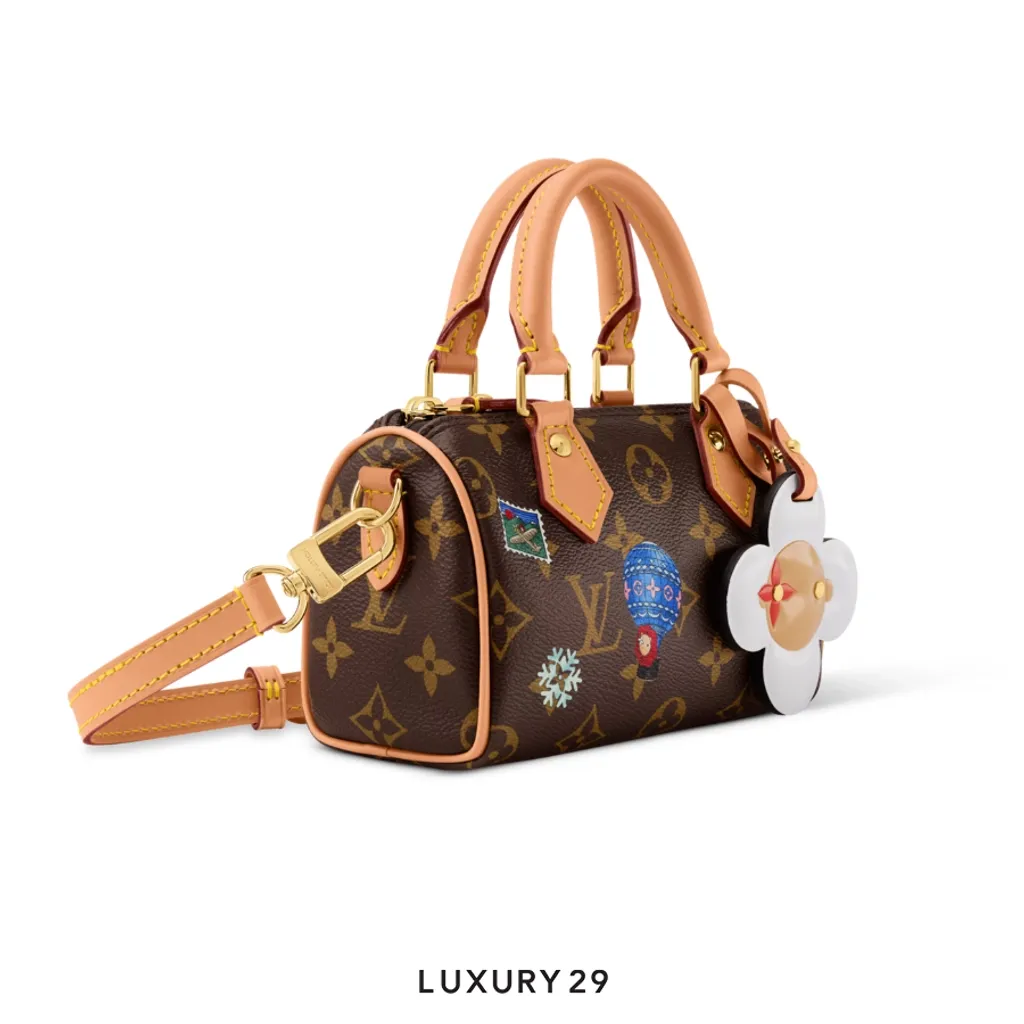 Louis Vuitton LV Nano Speedy Bag Monogram Snowy Pearl Coated canvas(Mini, Brown)