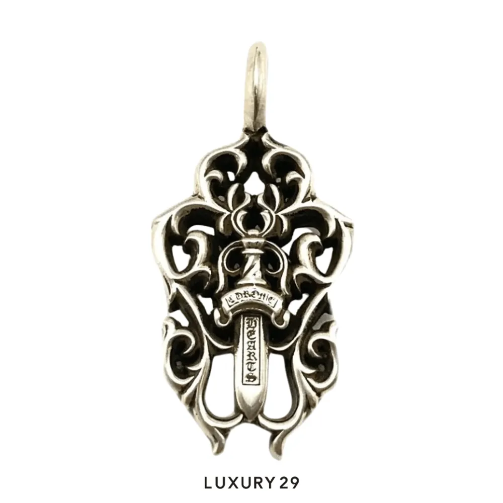 Chrome Hearts Vine Dagger Pendant(Free Size, Silver)