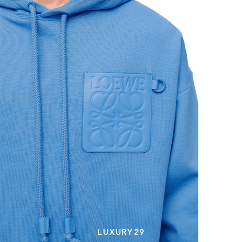 Loewe Relaxed fit hoodie in cotton Riviera Blue(M, Blue)