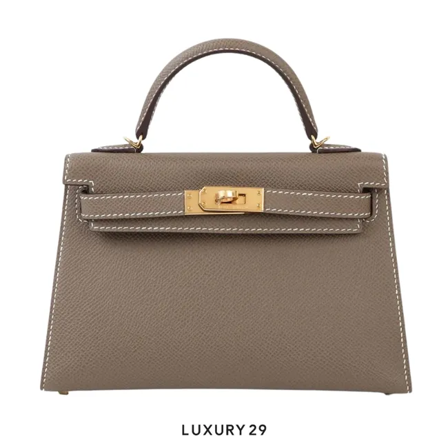 Hermes Sac Kelly II Sellier Mini Veau Epsom Etoupe / B Stamp  (2023)
