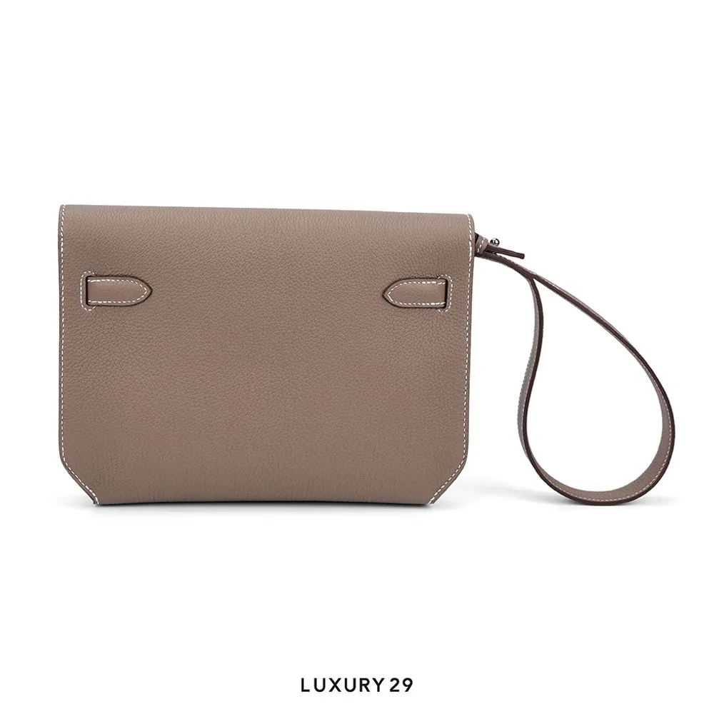 Hermes Kelly depeches 25 Pouch Etoupe(Small, Brown)