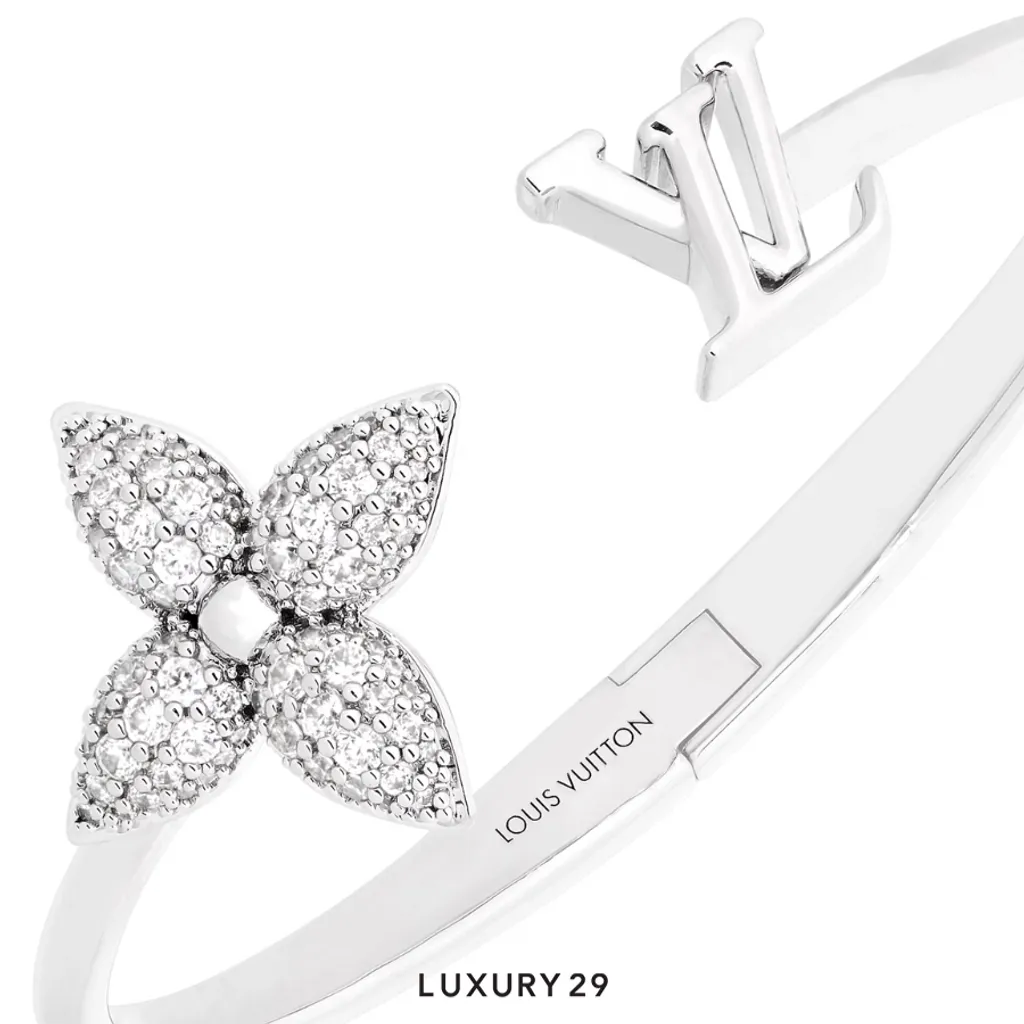 Louis Vuitton LV Louisette Signature Strass Bracelet Silver(Small, Silver)