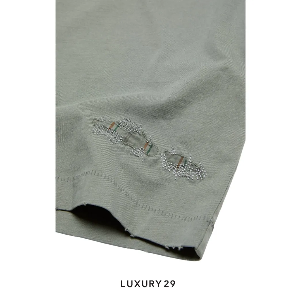 Acne Studios Mended logo t-shirt Slate grey(S/XS, Grey)