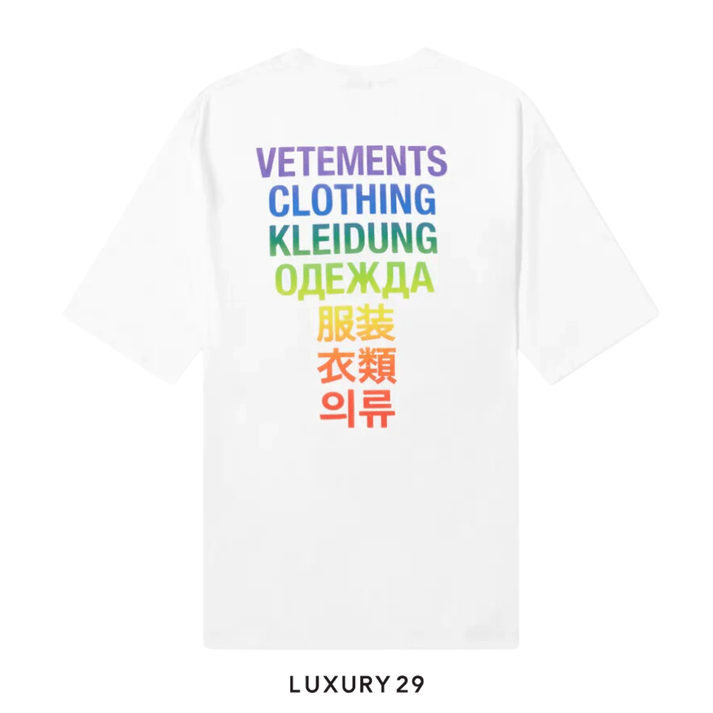 Vetements Translation T-shirt White & Rainbow(S, White)