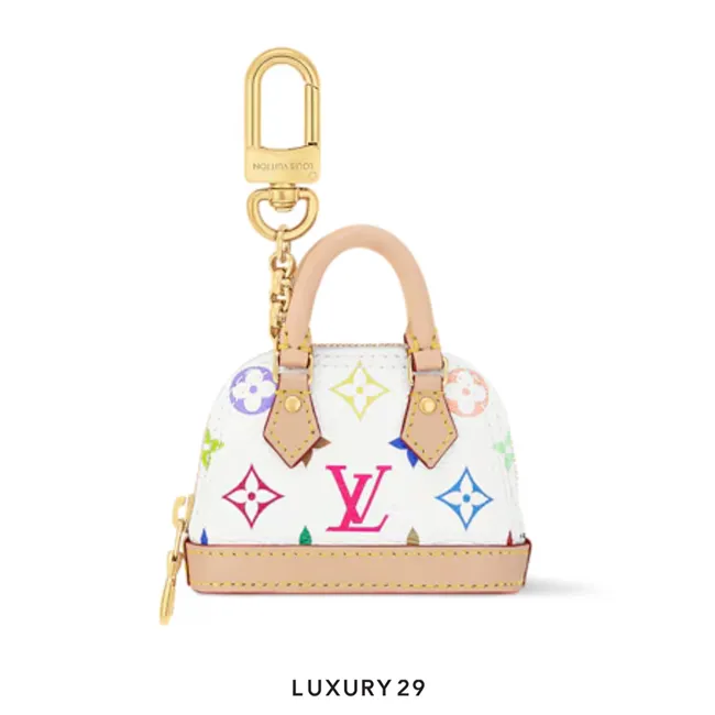 Louis Vuitton LV x TM - Micro Alma Monogram Multicolor Bag Charm White