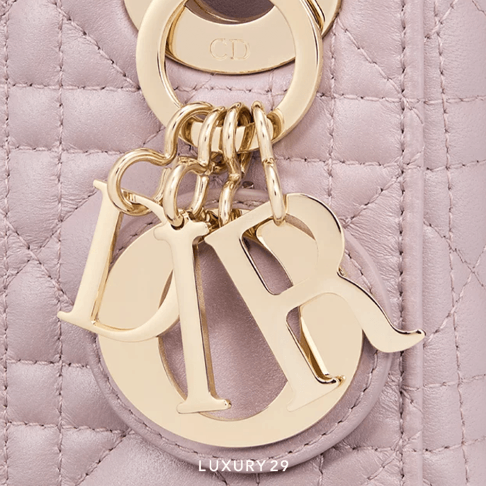 Dior Mini Lady Dior Bag Lotus Pearlescent Cannage Lambskin(Mini, Pink)