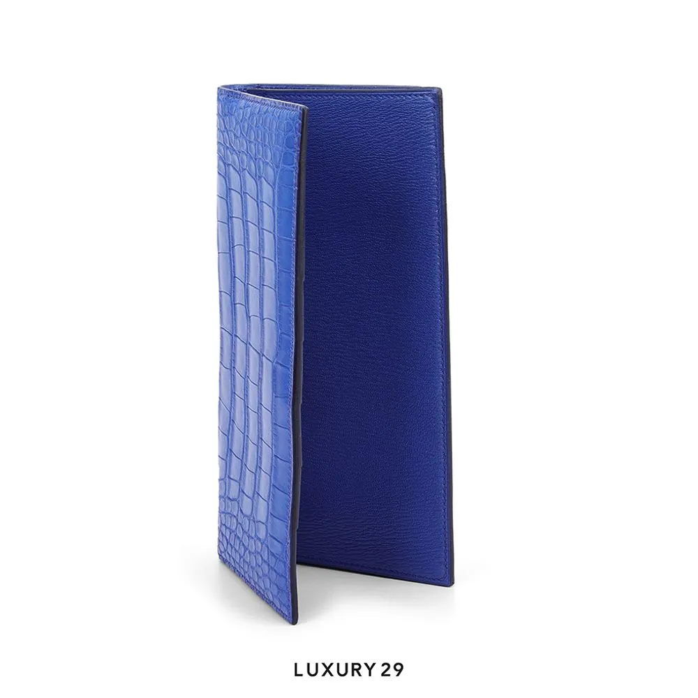 Hermes MC2 Fleming wallet Alligator Bleu Royal / B Stamp (2023)(Medium, Blue)