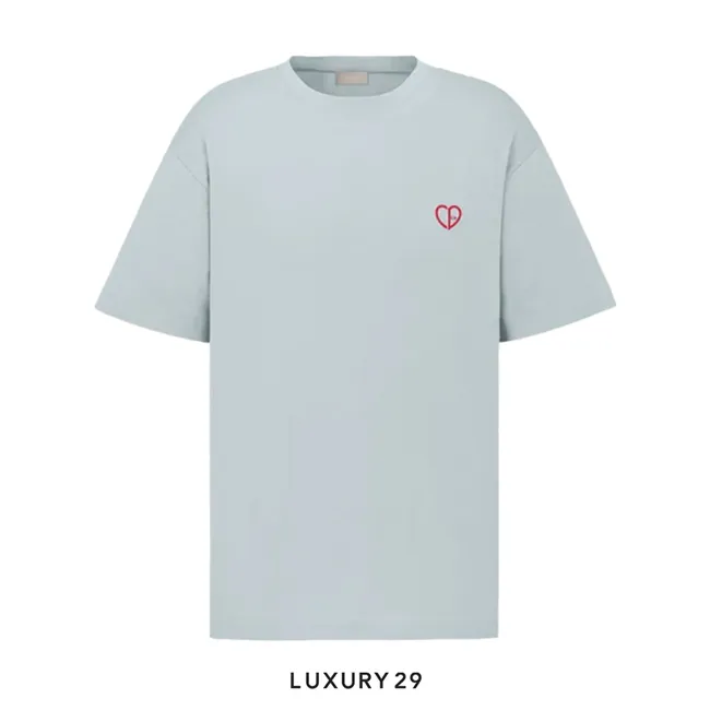 Dior Heart Relaxed-Fit T-Shirt Gris