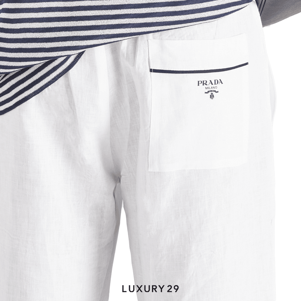Prada Linen Pants White(L, White)