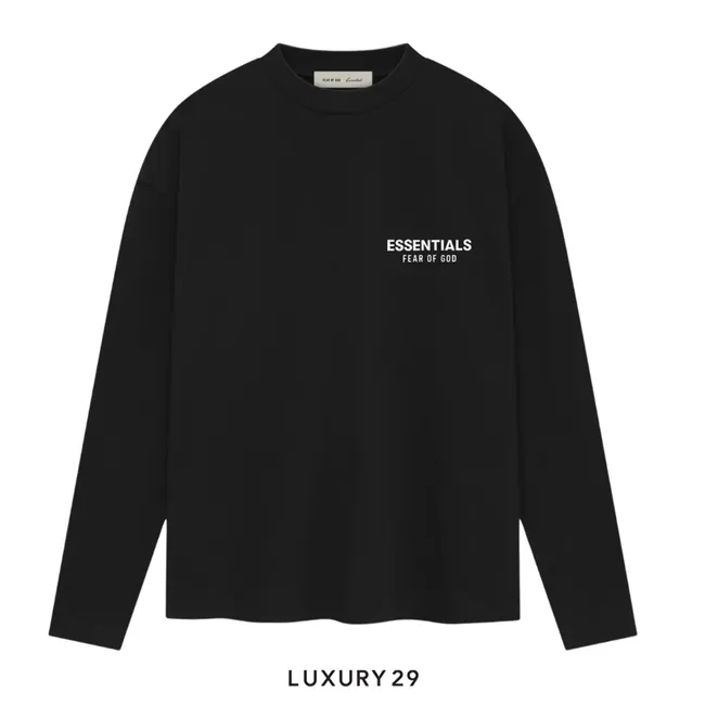 Fear of God Essentials SS26 Classic Long Sleeve Tee Vintage Black