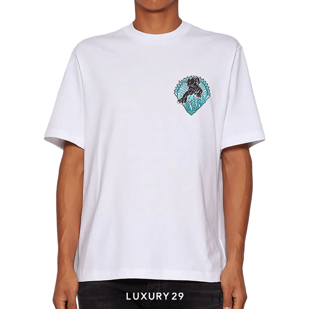 AMIRI Graphic-Print Cotton T-Shirt(XL, White)