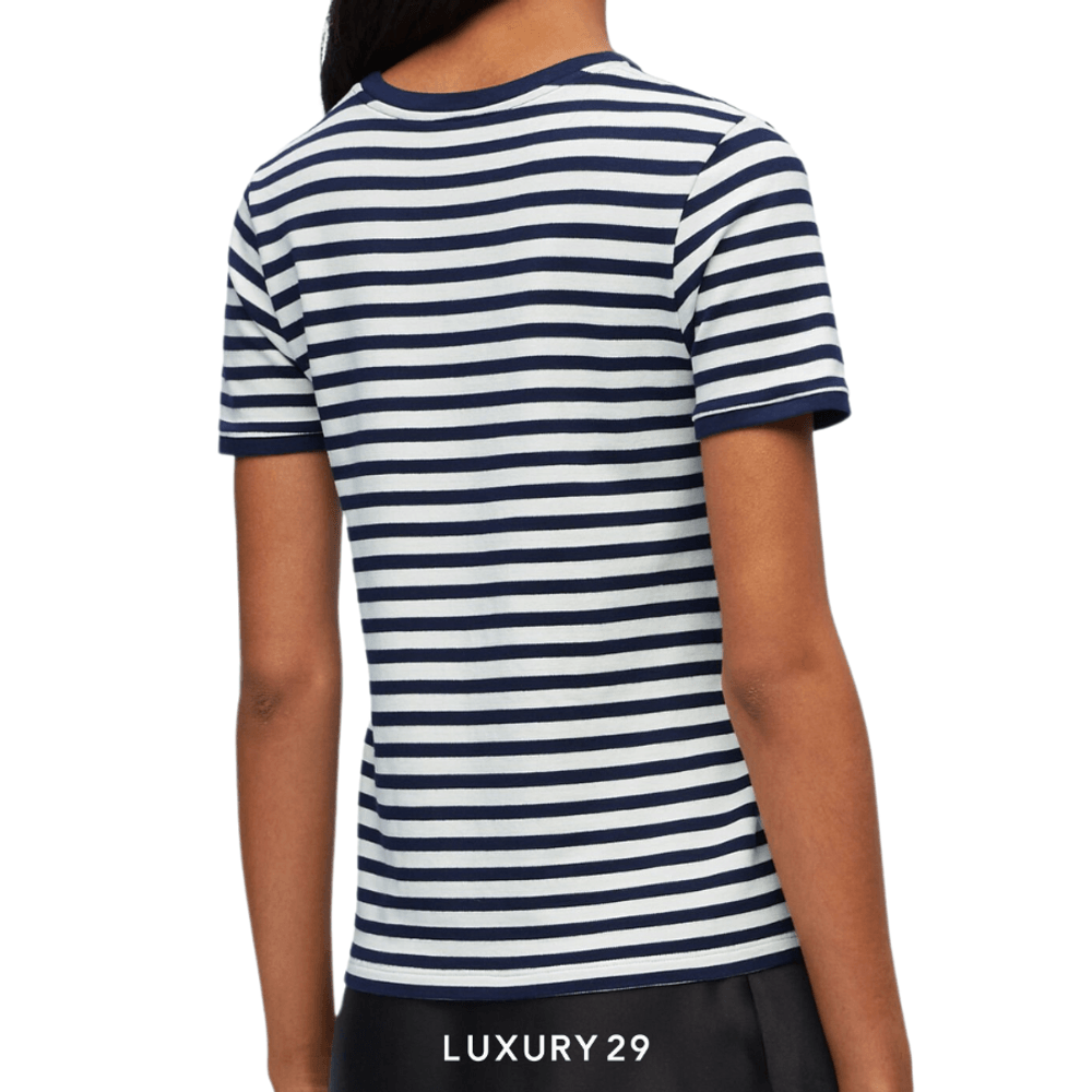 Loewe Slim fit T-shirt in viscose blend White/Navy(S, Blue)