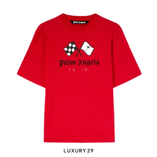 Palm Angels T-SHIRT RACING RED RED BLACK