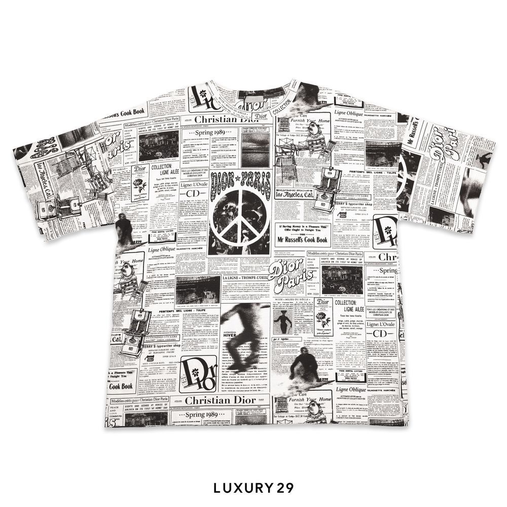 Dior Erl Short-Sleeved Printed T-Shirt(XL, White)