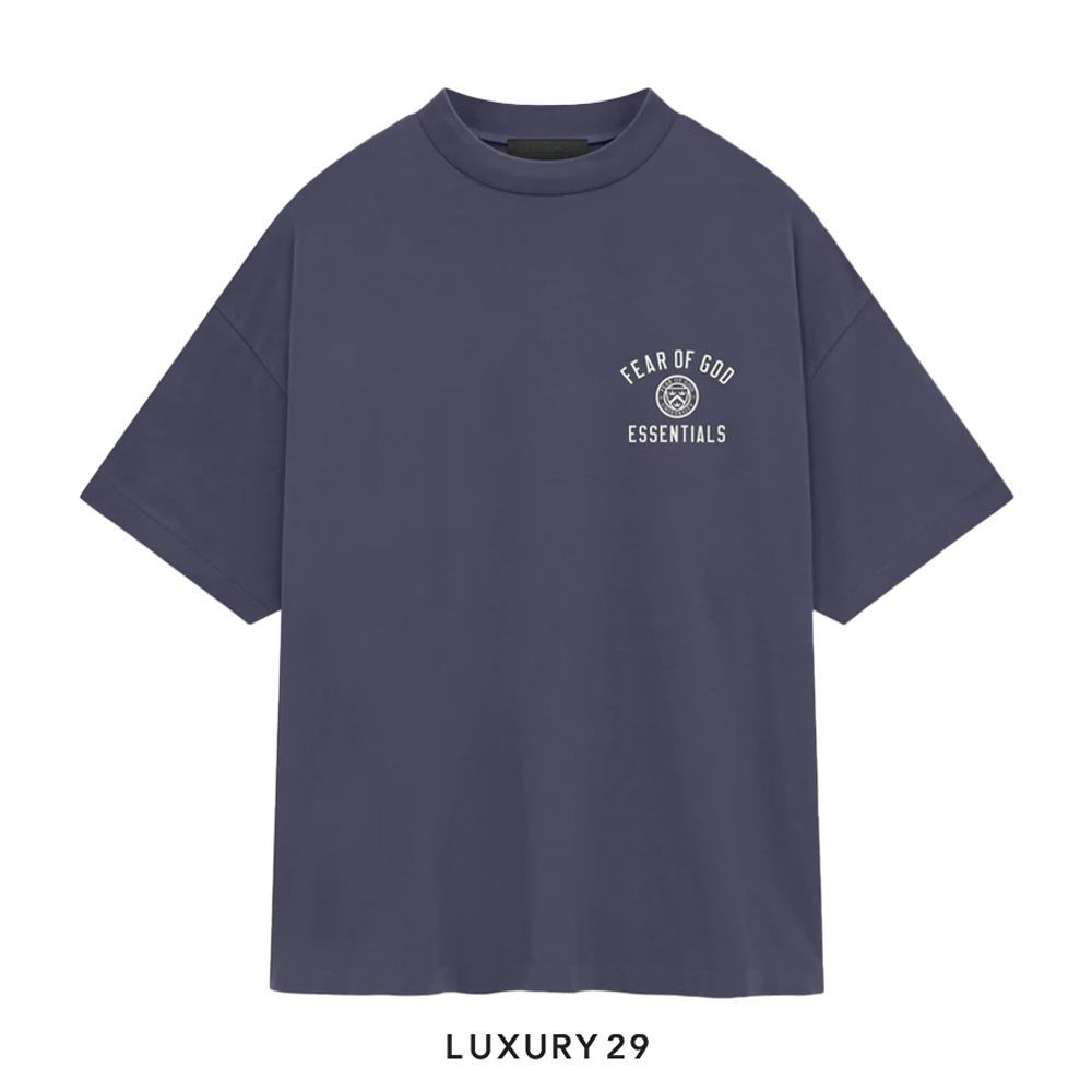 ESSENTIALS FEAR OF GOD jersey crew-neck T-shirt Marine(XS, Blue)