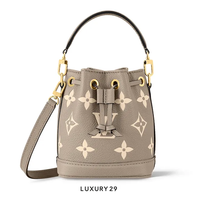 Louis Vuitton LV Nano Noe Bag Tourterelle Grey/ Cream