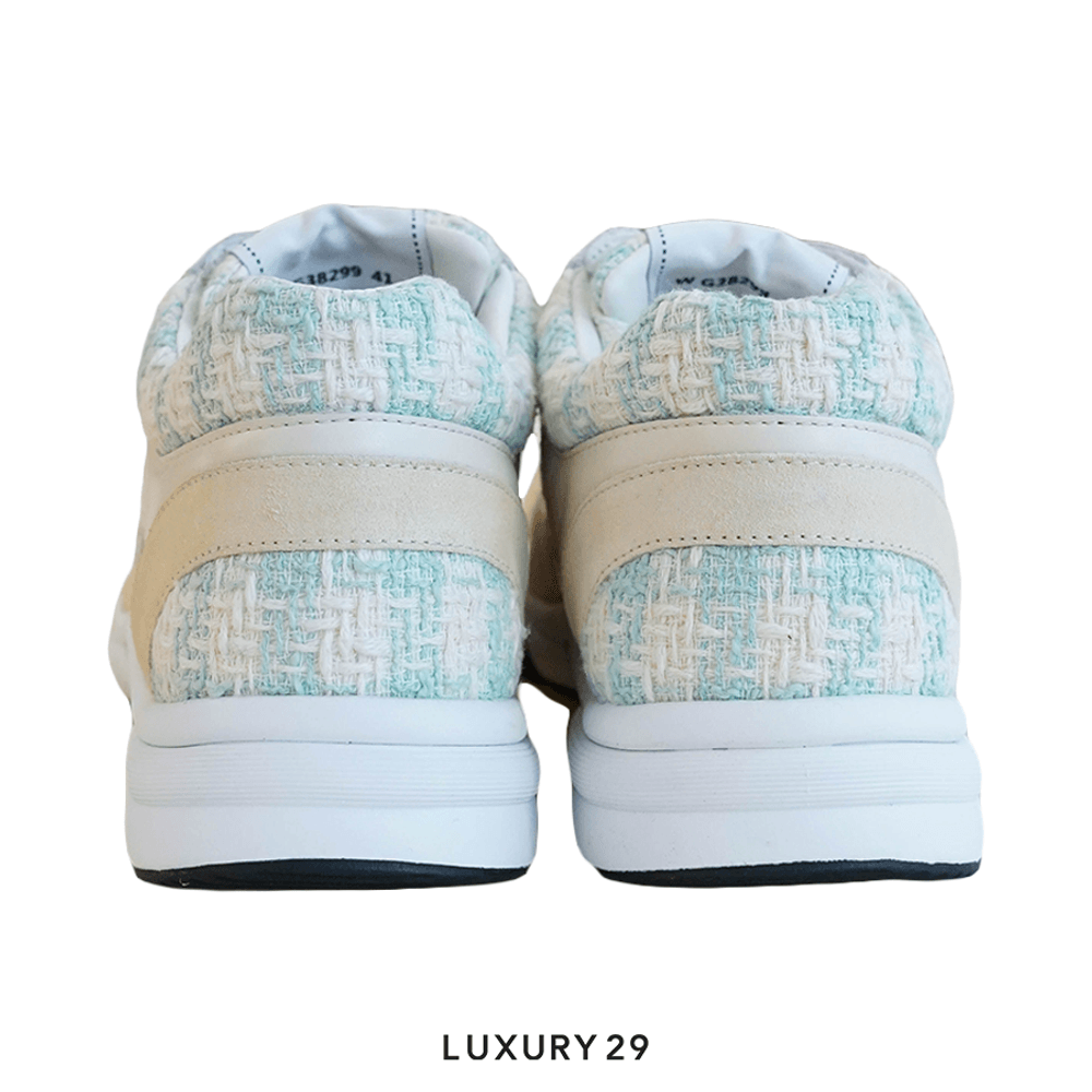 Chanel Trainers Coton Tweed, Suede Calfskin & Calfskin Green & Ecru(41, Green)