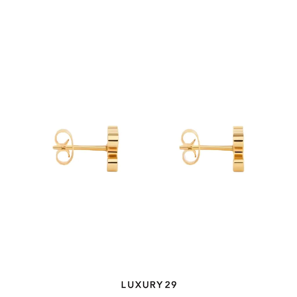 Celine Rhinestone triangular stud earrings Gold(Free Size, Gold)