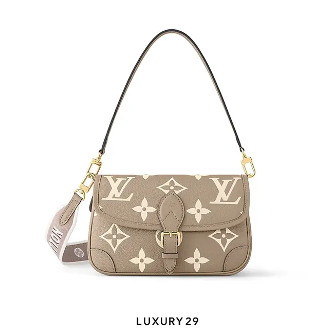 Louis Vuitton LV Diane Satchel Bag  Monogram Tourterelle Beige/Cream