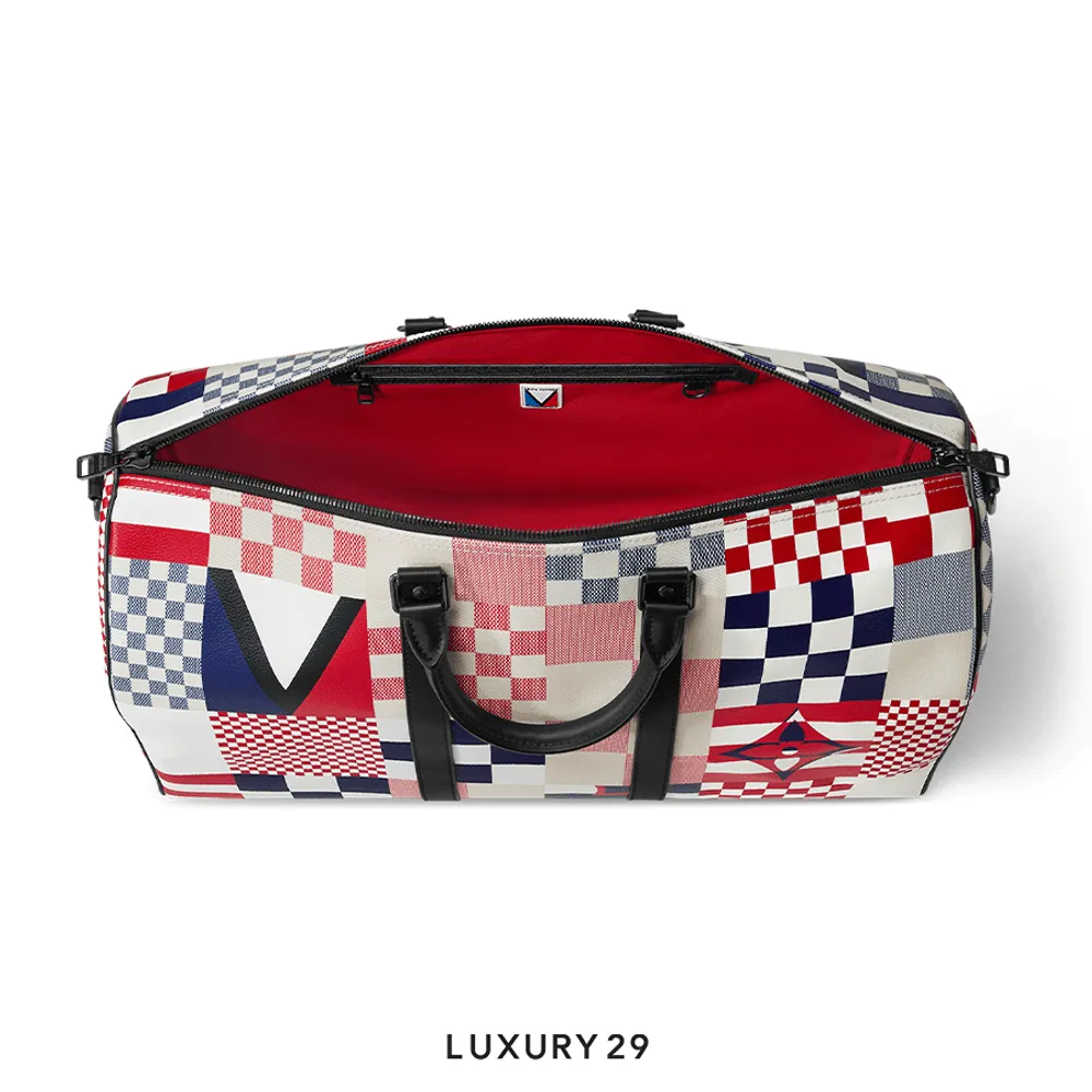 Louis Vuitton LV Keepall Bandouliere 50 Red/Blue(Medium, Multicolour)