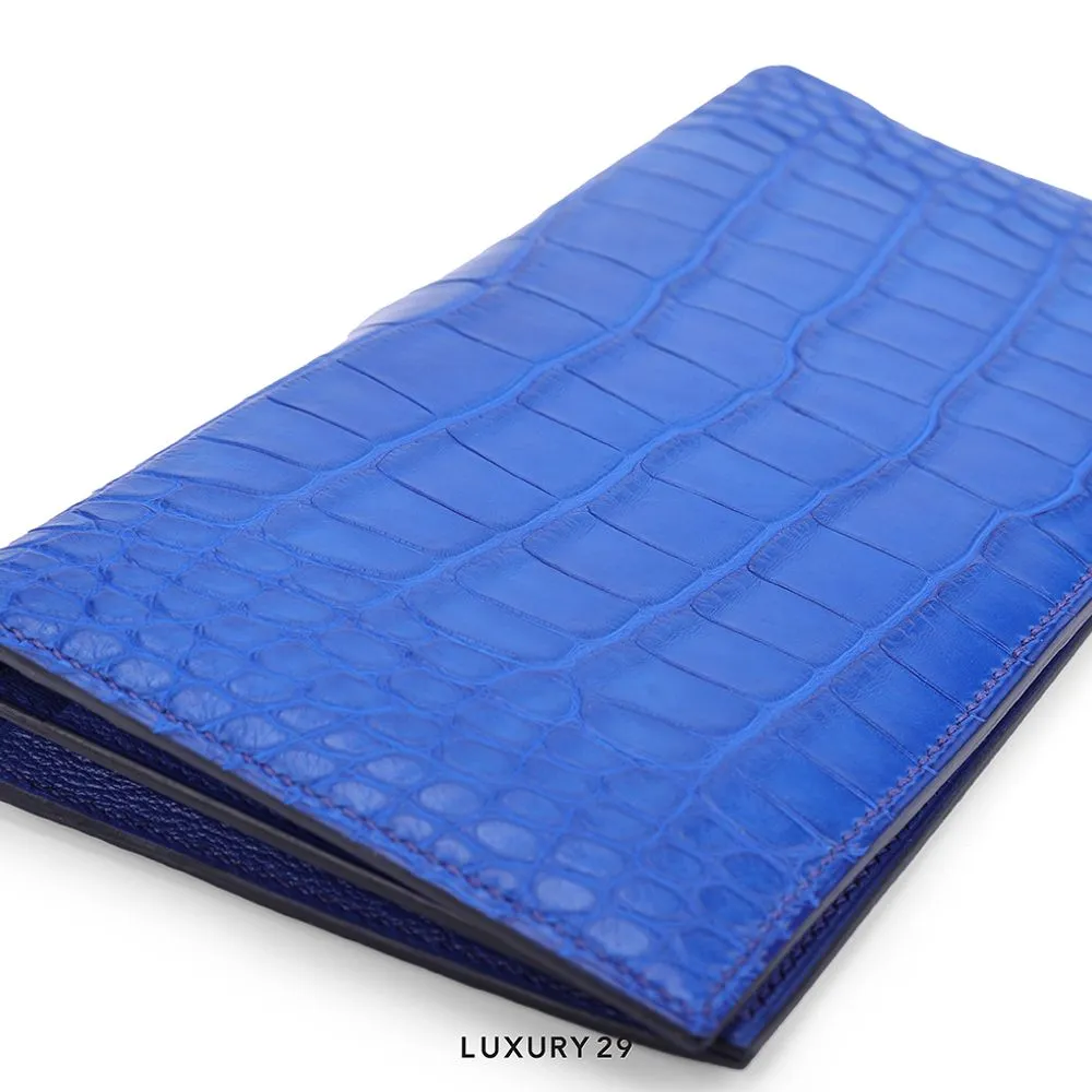 Hermes MC2 Fleming wallet Alligator Bleu Royal / B Stamp (2023)(Medium, Blue)