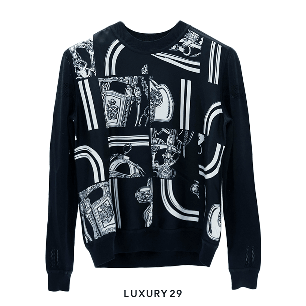 Hermes "En Desordre Finesse" Sweatshirts(S, Black)