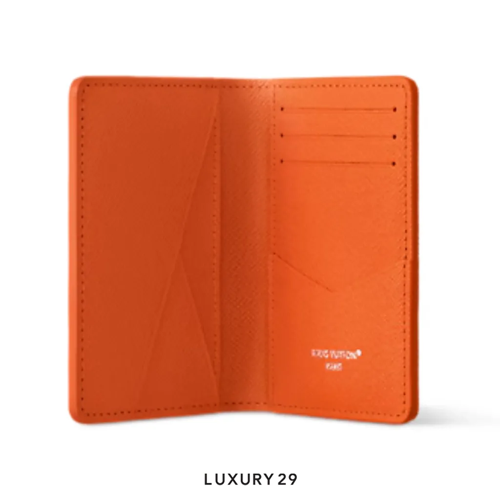 Louis Vuitton LV Pocket Organizer Wallet Brown Tennis Clay Colored Monogram Canvas(Small, Orange)