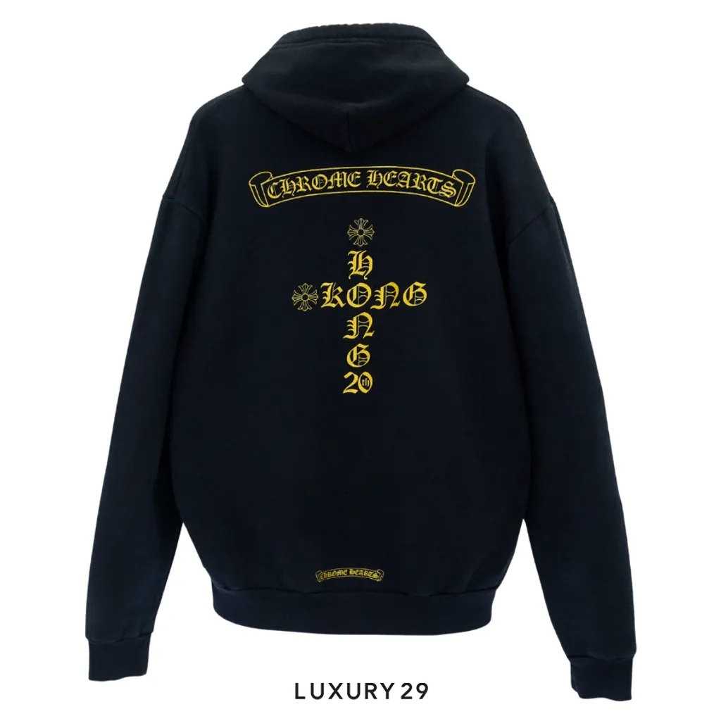 CHROME HEARTS HONG KONG 20TH ANNIVERSARY HOODIE BLACK(M, Black)