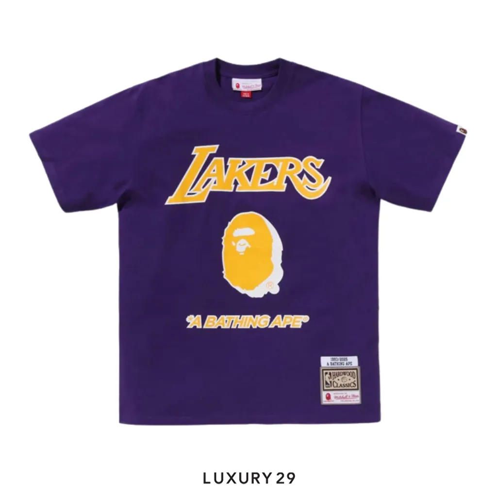 BAPE x Mitchell & Ness NBA Los Angeles Lakers Tee(L, Purple)