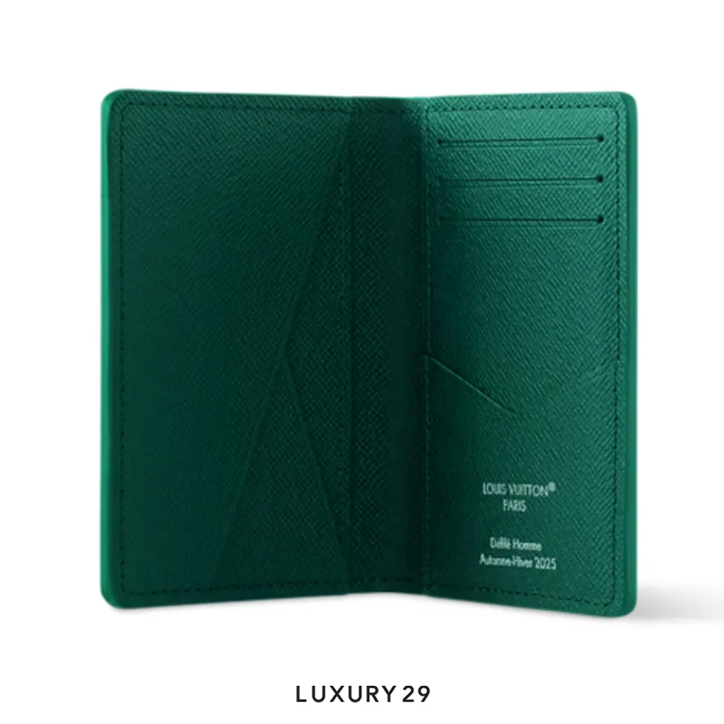 Louis Vuitton LV Pocket Organizer Wallet Green Monogram Canvas(Small, Green)