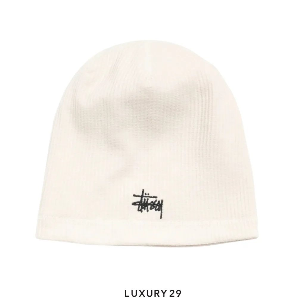 STUSSY WAFFLE SKULLCAP BONE(Free Size, Neutrals)