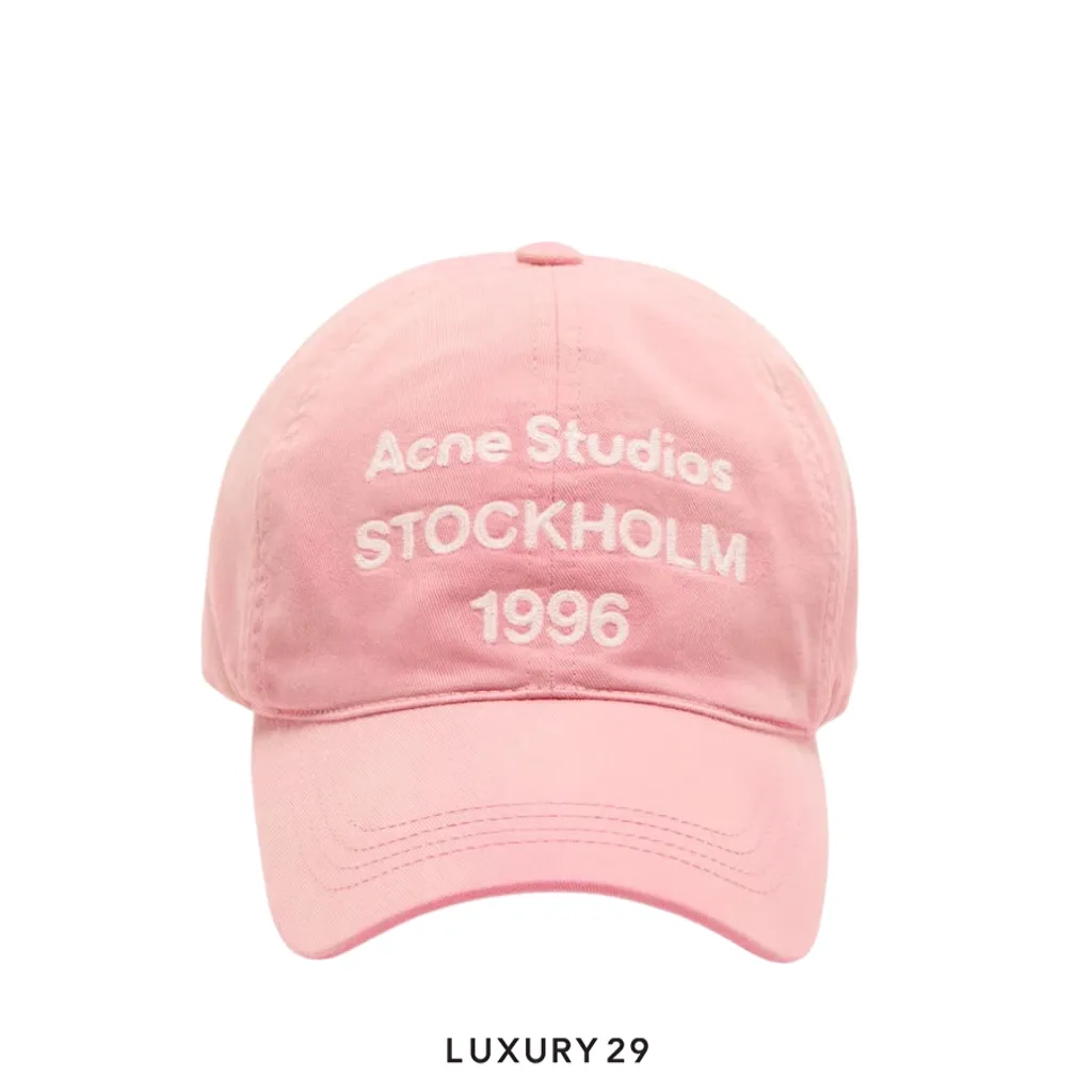 Acne studios Washed logo baseball cap Tango pink(Free Size, Pink)