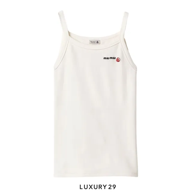 MIU MIU Petit Bateau X Miu Miu stretch jersey top White