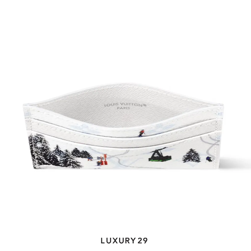 Louis Vuitton LV Double Card Holder Colored Monogram Canvas Ski White(Small, White)