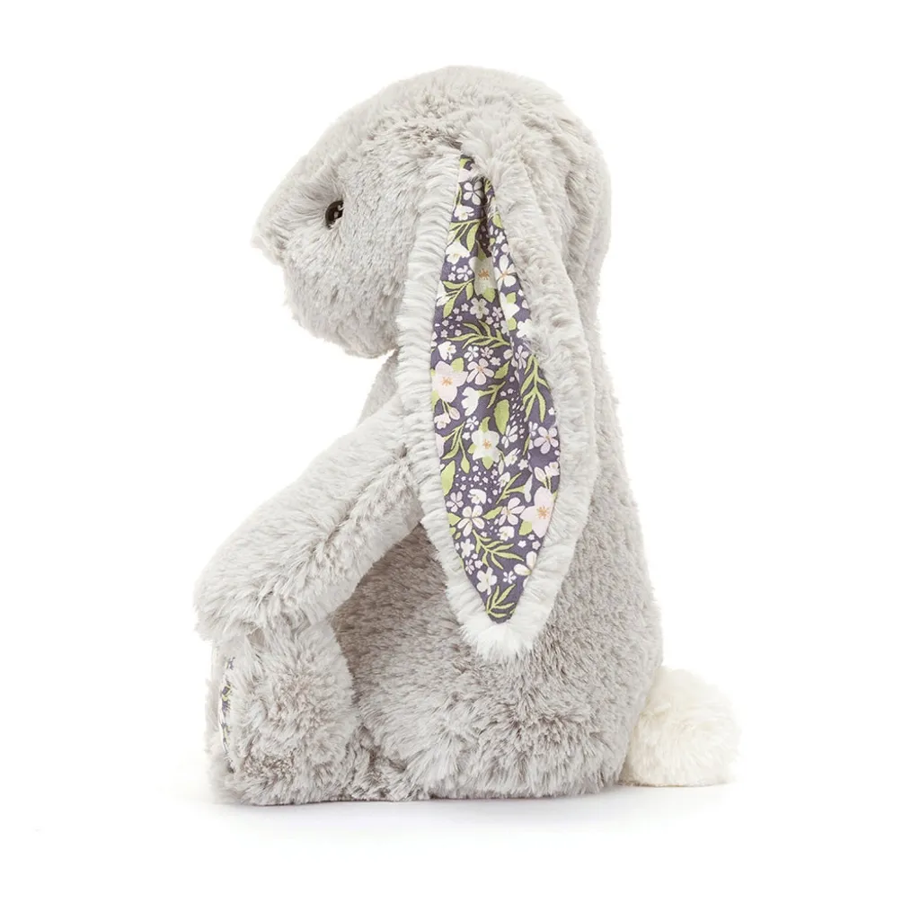 JellyCat Blossom Silver Bunny Bloom Grey(Medium, Grey)