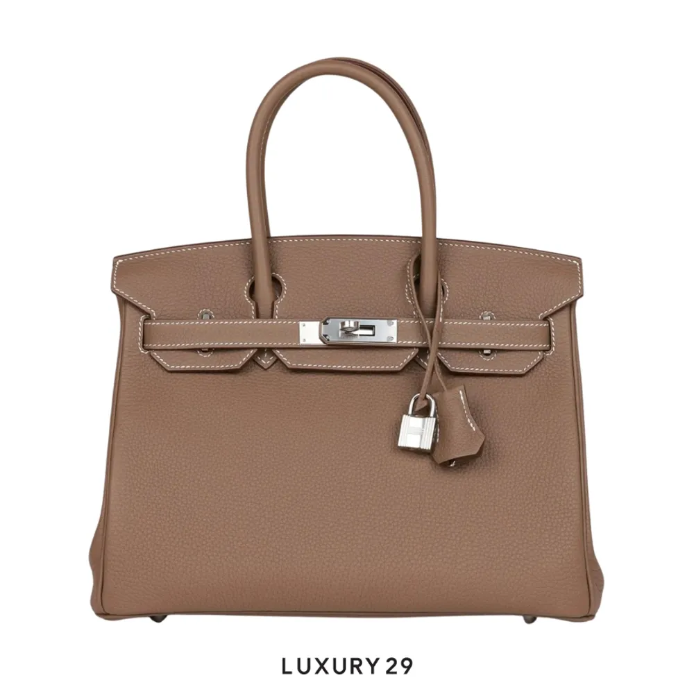 Hermes Birkin 30 Etoupe Togo Palladium Hardware / U Stamp(Medium, Brown)