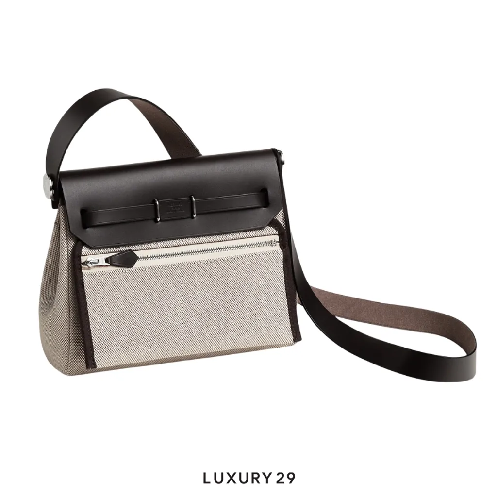 Hermes Zip 20 Bag Ecru(Small, Brown)