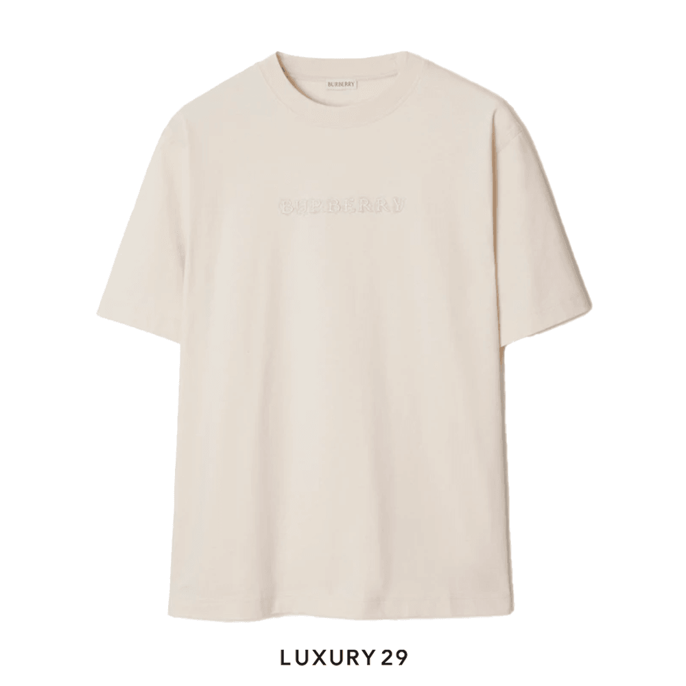 【関税&送料込】Burberry Paisley Logo T-Shirt Paisley Logo Cotton T-shirt in Shadow - Men | Burberry® Official