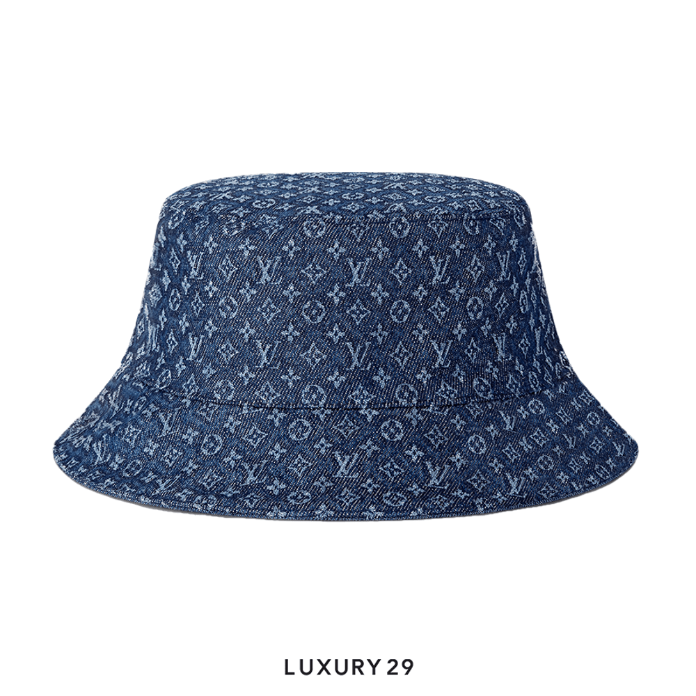 Lv bucket hat denim hot sale