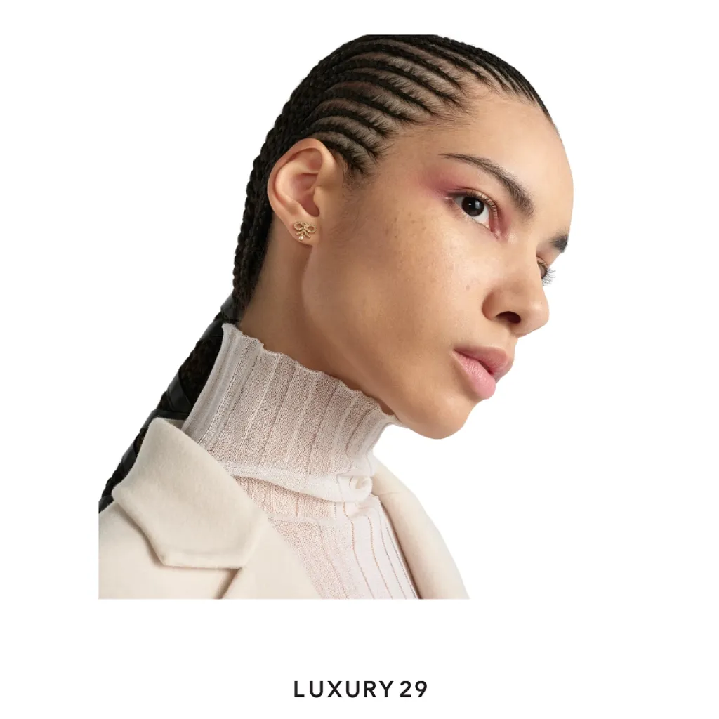 【関税&送料込】Dior Le Noeud De Dior Earrings Le Nœud de Dior Earrings Gold-Finish Metal with White Resin