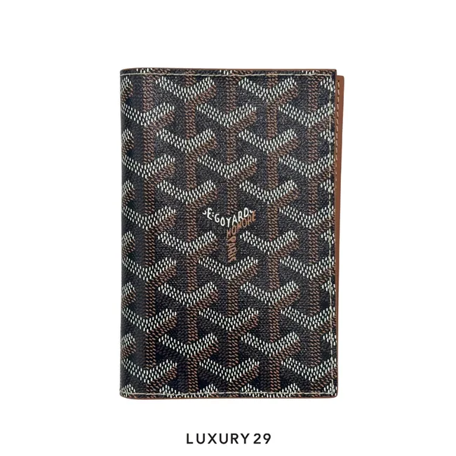 Goyard Grenelle Passport Cover Black & Tan
