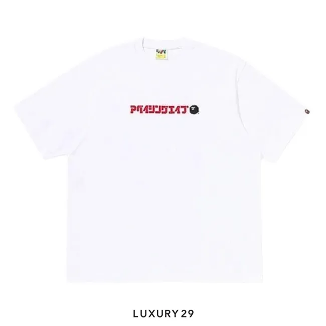 A Bathing Ape A BATHING APE LOGO RELAXED FIT TEE WHITE